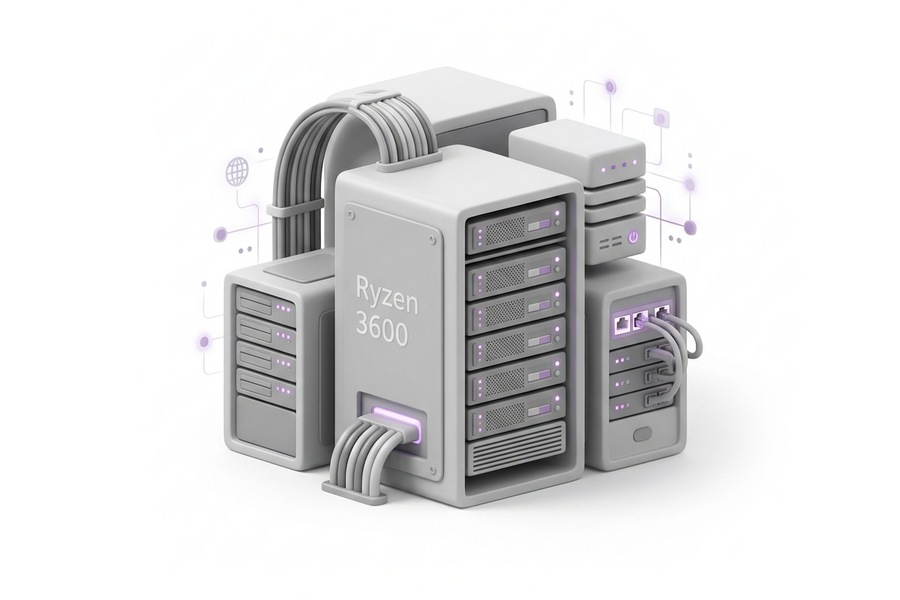 Dedicated server Ryzen 3600 / 64 GB / 2x512 GB SSD from AdminVPS, Processor (CPU): Ryzen 3600, Primary Drive Capacity (GB): 512