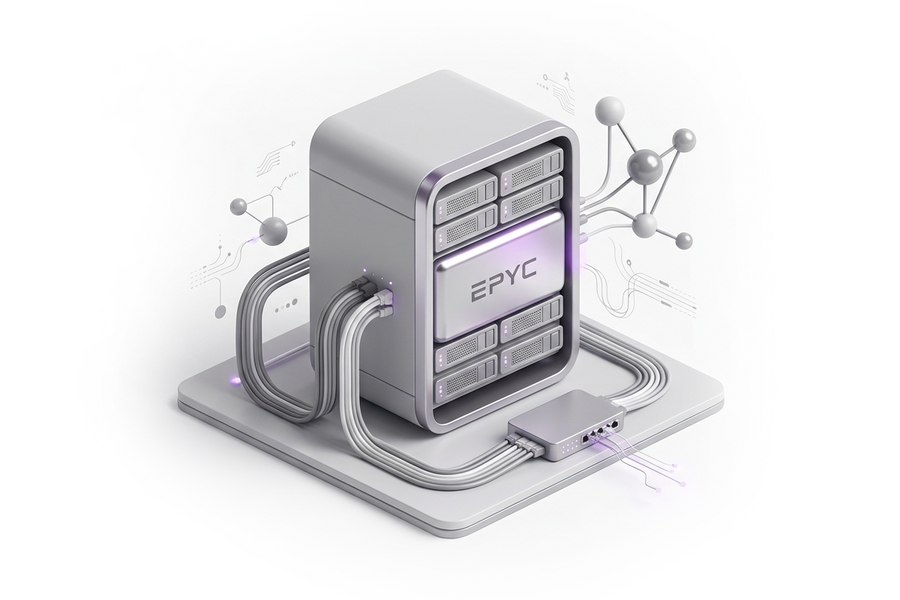 Dedicated server EPYC 7502P / 128 GB / 2x1000 GB SSD by AdminVPS, Processor (CPU): EPYC 7502P, Primary Drive Capacity (GB): 1000